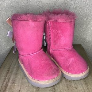 Ugg Pink Bailey Bow Fur Boots